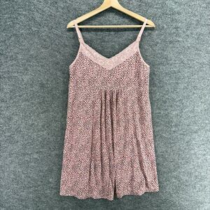 Gap Night Gown Women M Maternity Pink Animal Print V-Neck Sleeveless Sleepwear
